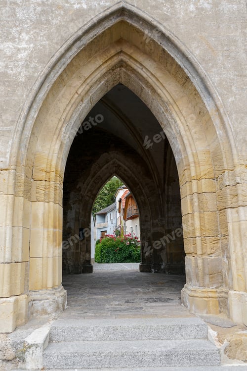Preview: Historical Attractions In Austria With Gothic Style Arch. Concept Of Touristic Places To Visit And