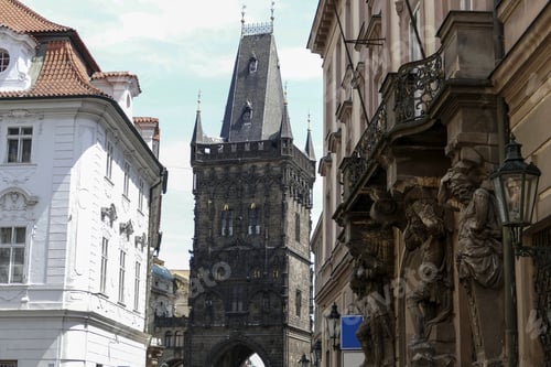 Preview: View Of Historic Tower Of Bridge Charles In Prague