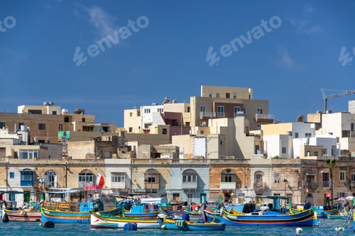Preview: Colorful Fishing Boats In The Harbor In Marsaxlokk, Malta