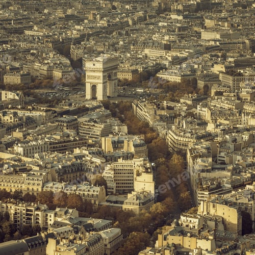 Preview: Arch Of Triumph Autumn Scenery Aerial View In Paris, France