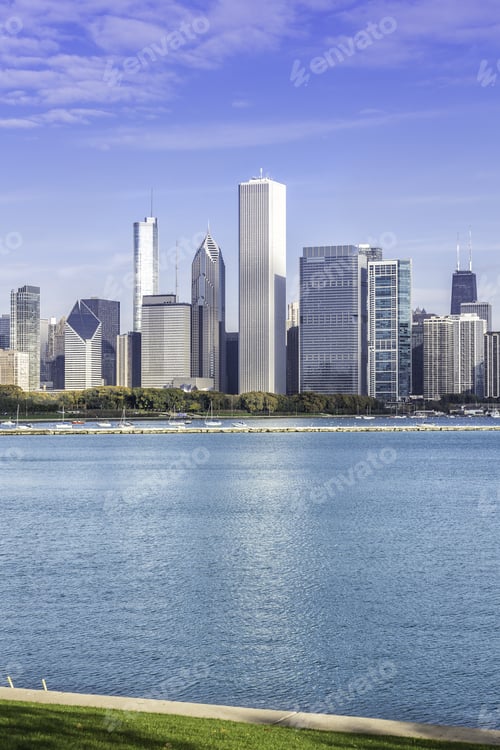 Preview: Chicago Downtown Morning View In Fall Scenery