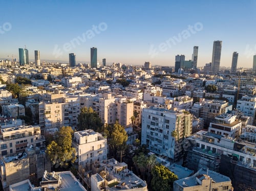 Preview: Sky Line Of Central Midtown Tel Aviv Towers, Aerial Footage, Israel