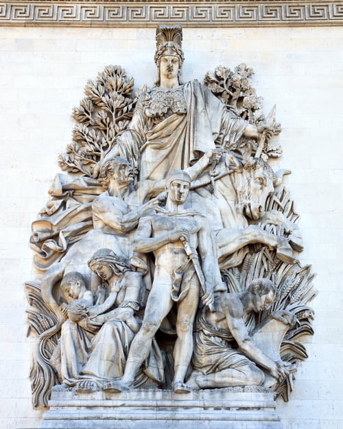 Preview: Color Dslr Image Of Carvings And Statues On The Walls Of The Landmark Arc De Triumph, Paris