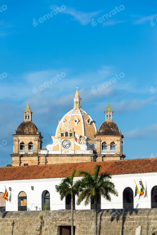 Vista previa: Colonial Architecture And San Pedro Claver Church In The Historic Center Of Cartagena, Colombia