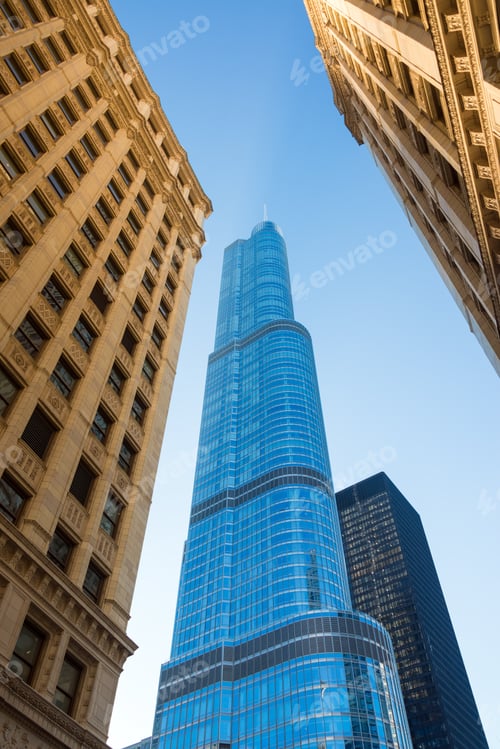 Preview: Looking Up At Towering Skyscrapers In Downtown Chicago