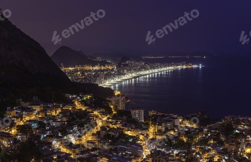 Preview: Night Panorama Of Rio De Janeiro With Water Reflections, Brazil