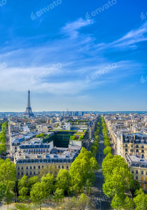 Preview: A View Of The Eiffel Tower And Paris, France From The Arc De Triomphe.