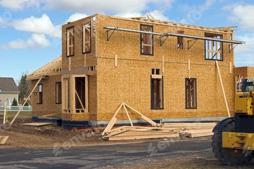 Preview: Color Dslr Picture Of A New Home Construction Site. The Luxury, Colonial House Is In An Unfinished