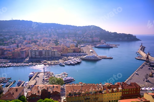 Preview: An Aerial View Of The Port Of Nice On The Mediterranean Sea At Nice, France Along The French