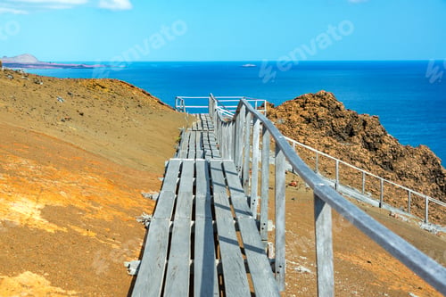 Preview: Path Through The Volcanic Landscape Of Bartolome Island In The Galapagos Islands In Ecuador