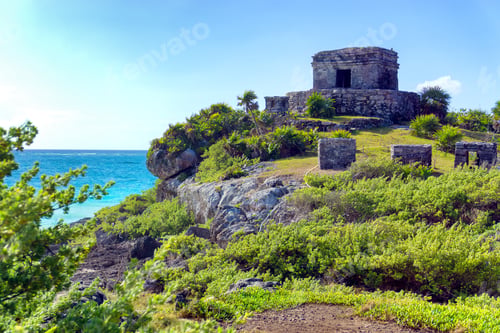 Preview: Temple Overlooking The Caribbean Sea In Tulum, Mexico