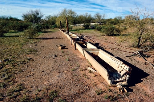 Preview: A Set Of Old Concrete Cattle Water Troughs At A Site Known As Webb Well In The Gila Bend Mountains
