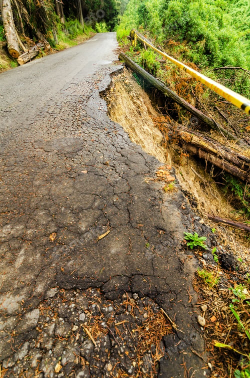 Preview: A Dangerous Damaged Road That Has Fallen Down The Hillside