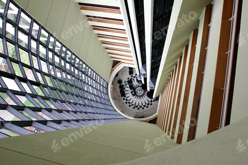 Preview: Modern Building With Elevator And Balcony
