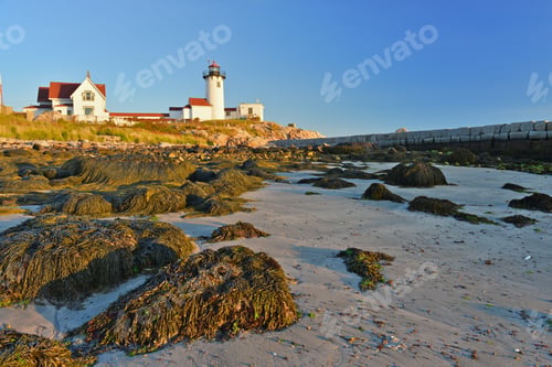Preview: Eastern Point Lighthouse At Sunset, Gloucester, Massachusetts, Usa