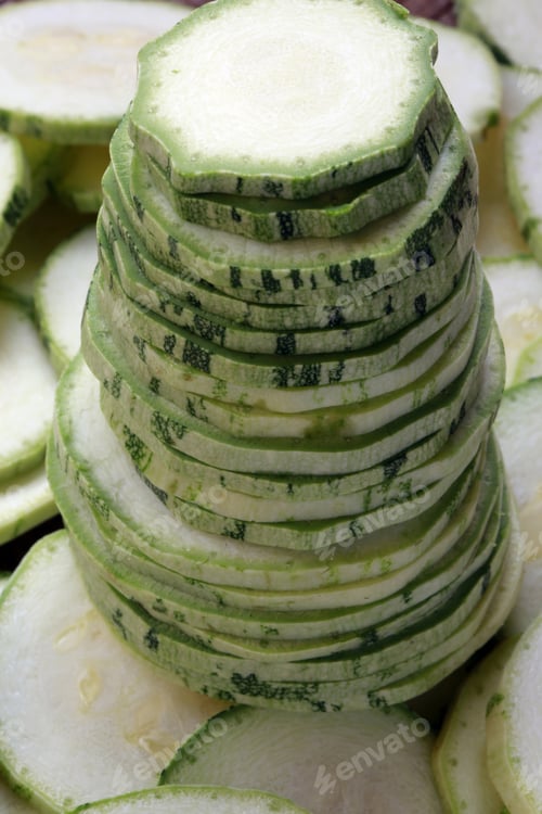 Preview: Close Up Of Slices Of Courgette