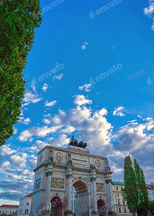 Preview: The Siegestor Located In Munich, Bavaria, Germany And Built In 1852.
