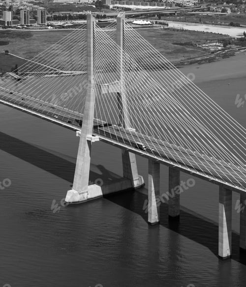Preview: Aerial View Of The Vasco De Gama Bridge In Lisbon, Portugal