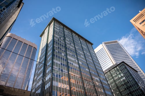 Preview: Modern Glass Silhouettes Of Skyscrapers. Office Buildings