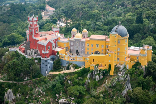 Preview: Aerial View Of Pena Palace, Sintra, Portugal