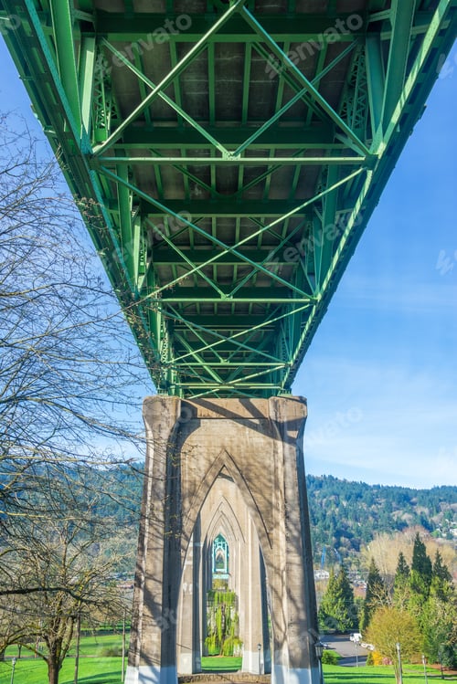 Preview: View From Below St Johns Bridge In Portland, Oregon