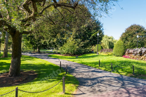 Preview: Boston Common Frog Pond Is A Central Public Garden Park In Downtown Boston, Massachusetts. And City