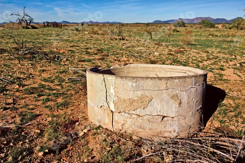 Preview: An Old Cracking Cement Water Trough At An Abandoned Homestead In The Gila Bend Mountains Of