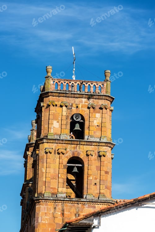 Preview: Spires Of The Stunning Cathedral In The Colonial Village Of Barichara, Colombia