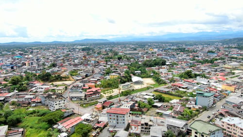 Preview: El Puyo - Ecuador Aerial Shot From Small Town Near Amazon-Yasuni