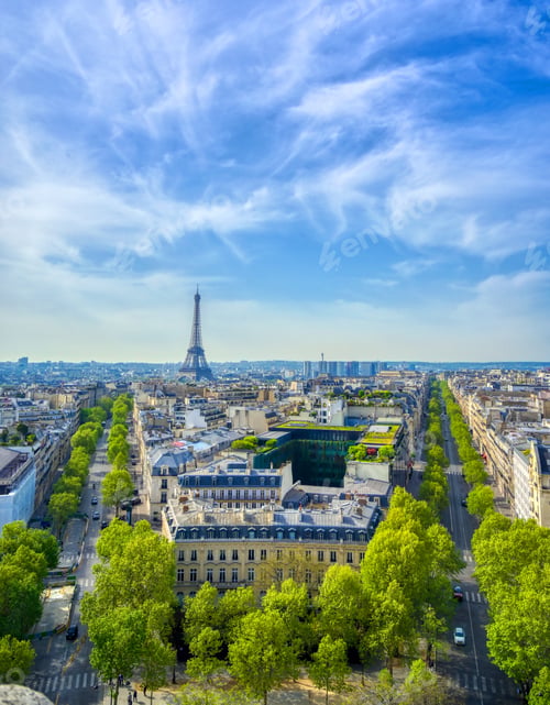 Vista previa: A View Of The Eiffel Tower And Paris, France From The Arc De Triomphe.