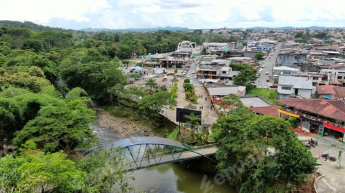 Preview: El Puyo - Ecuador Aerial Shot From Small Town Near Amazon-Yasuni