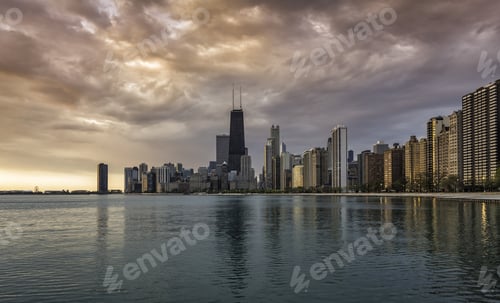 Preview: Chicago Skyline At Sunrise