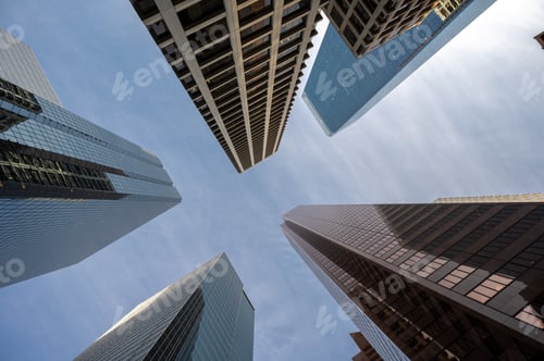 Preview: Looking Up At Office Towers In Calgary, Alberta.
