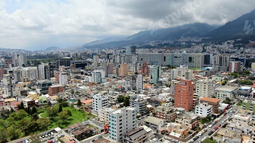 Preview: Aerial Shot Of Quito, Lots Of Buildings And Streets, On A Cloudy Day
