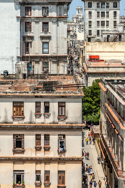 Preview: Birds Eye View Of Decayed Streets In Old Havana.