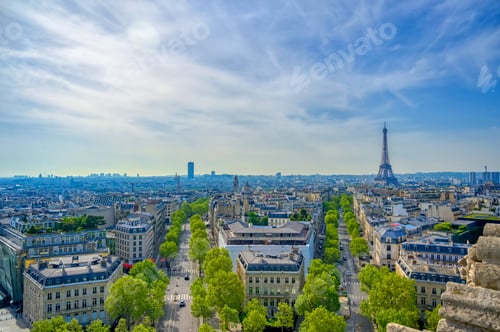 Preview: A View Of The Eiffel Tower And Paris, France From The Arc De Triomphe.