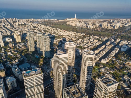 Preview: North Tel Aviv, Israel , Apartment Buildings, Surrounded By Green Space Panoramic Residential