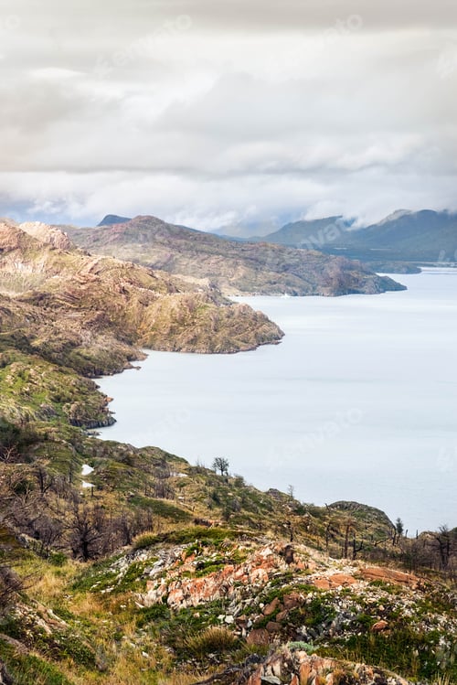 Preview: Lake Grey At Walking Trail In Torres Del Paine National Park, Chile