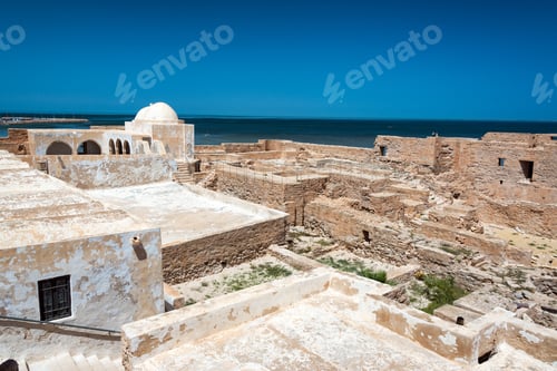 Preview: Ghazi Mustapha Fort And Mediterranean Sea In Houmt Souk On The Island Of Djerba In Tunisia