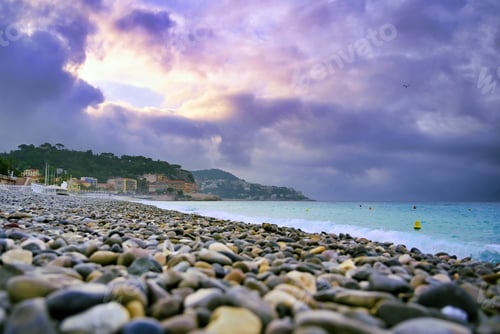 Preview: The Promenade Des Anglais On The Mediterranean Sea At Nice, France Along The French Riviera.