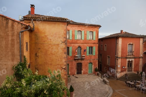 Preview: Roussillon, The Red Town On Top Of The Hill In Southeastern France In Rainy Day