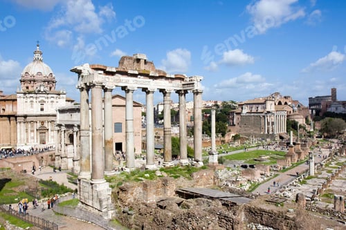 Preview: Color Dslr Picture Of The Ancient Forum In Rome, Italy, A Popular And Historic Tourist Destination