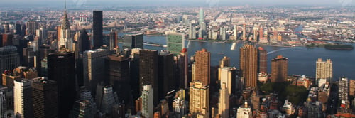 Preview: Banner Of New York Cityscape With Hirh Rise Buildings. Concept Of American Blog Header And Chep
