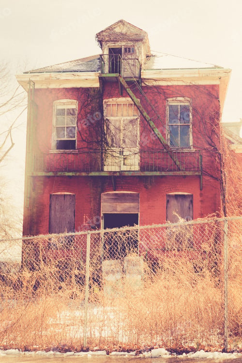 Preview: Vintage Film Filtered Effect Image Of Old Abandoned Architecture