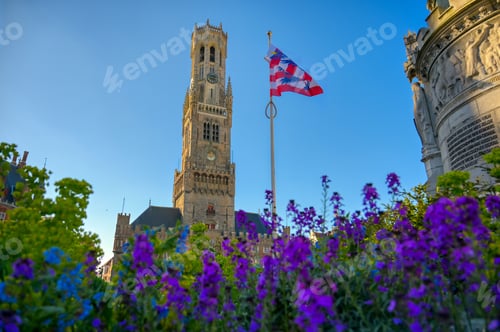 Preview: The Belfry Of Bruges Located In The Market Square Of Bruges (Brugge), Belguim.