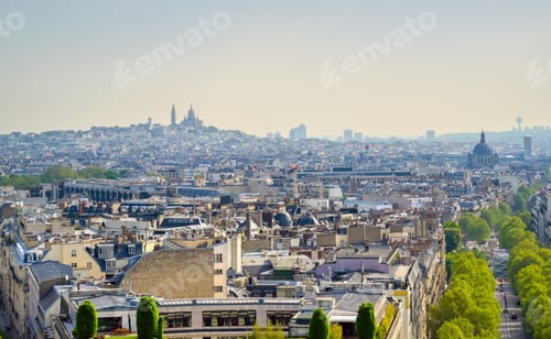 Preview: A View Of Paris, France From The Arc De Triomphe On A Sunny Day.