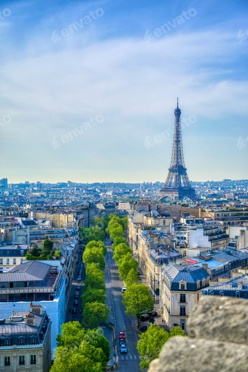 Preview: A View Of The Eiffel Tower And Paris, France From The Arc De Triomphe.