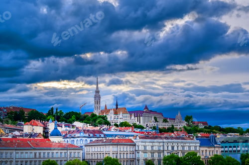 Preview: The Buda Side Of Budapest, Hungary Along The Danube River.