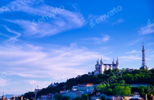Preview: Lyon, France And The Basilica Of Notre-Dame De Fourviere From Jardin Des Plantes.
