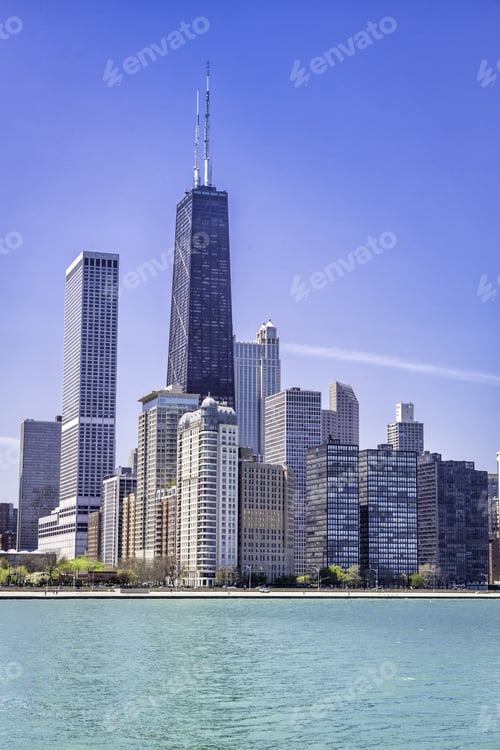 Preview: Downtown Of Chicago Against Blue Sky